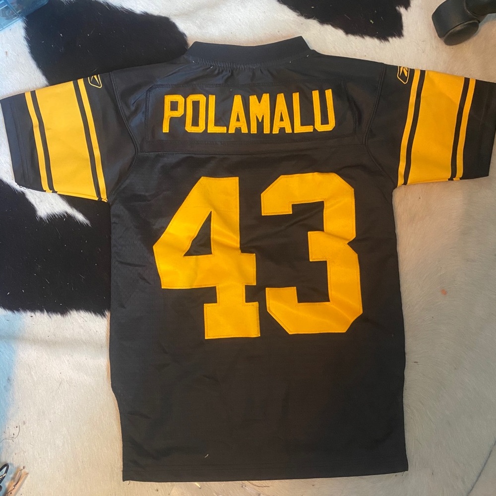 Polamalu jersey Sewn in Numbers Letters Steelers